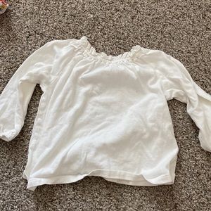 Uniqlo white blouse with eyelet collar